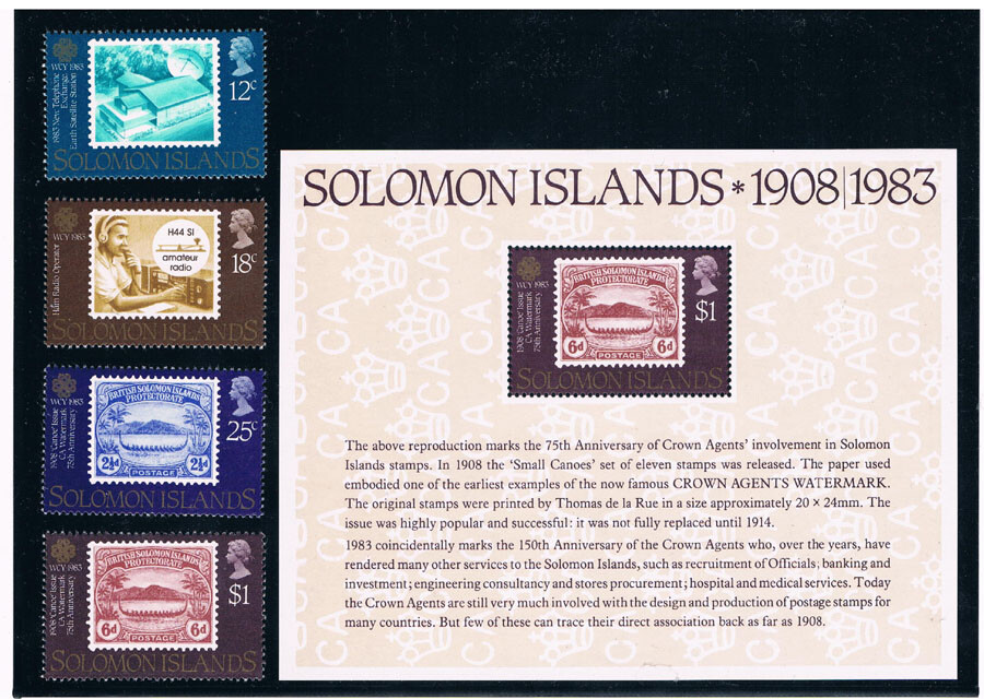 SOLOMON ISLANDS 1983 World Communications Year CV $4.15