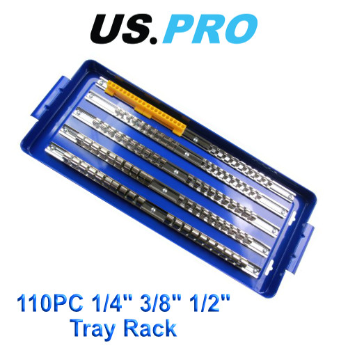 US PRO 110pc 1/4" 3/8" 1/2"  Socket Storage Tray Rack 1494