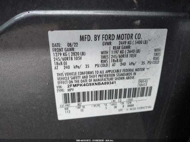 Used Floor Jack fits: 2022 Ford Edge Grade A