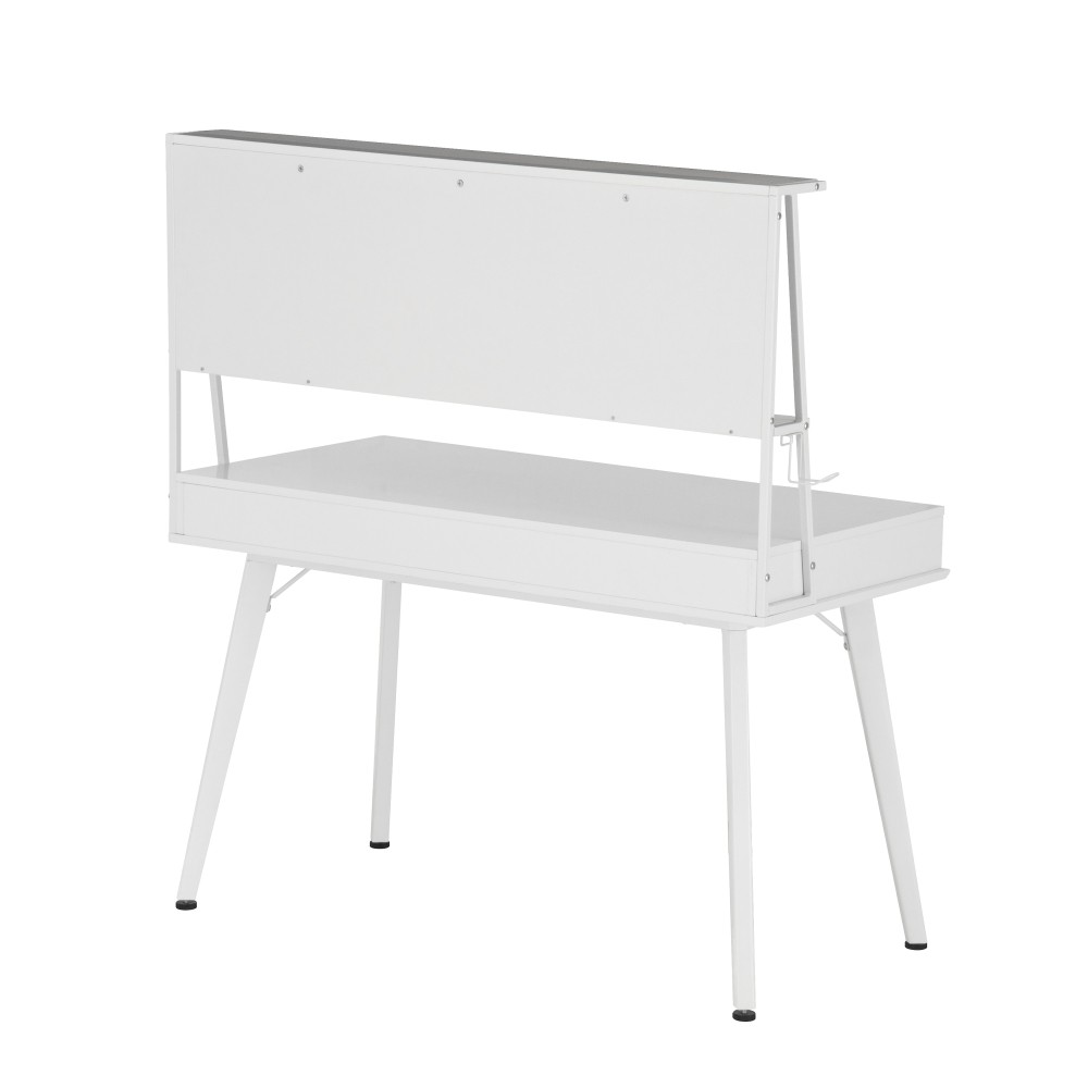 Study Computer Desk w/ Storage & Magnetic Whiteboard - Home Office Workstation