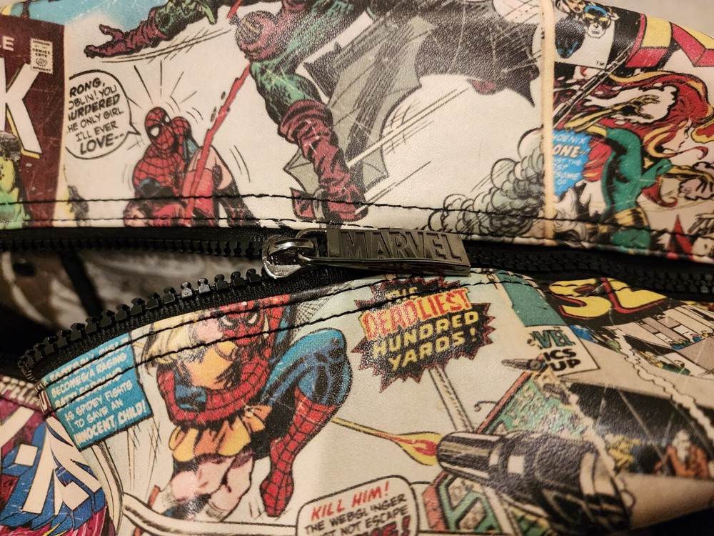 Retro Marvel Dufflebag In Comic Book Print With Shoulder Strap Excellent Shape