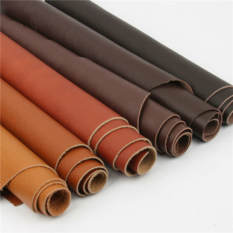 1.5mm Genuine Natural Cowhide Leather First Layer Lychee Grain Craft DIY