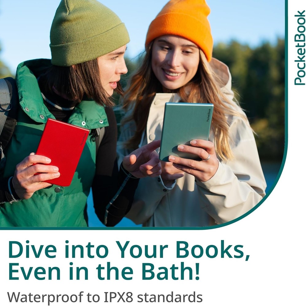PocketBook Verse PRO 6" E-Ink HD eReader + Case bundle, Waterproof, Audio, Azure