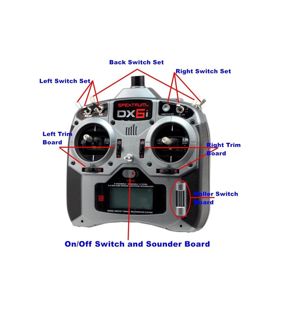 Spektrum DX6i Replacement Right Set Switch Group With Push Button Switch