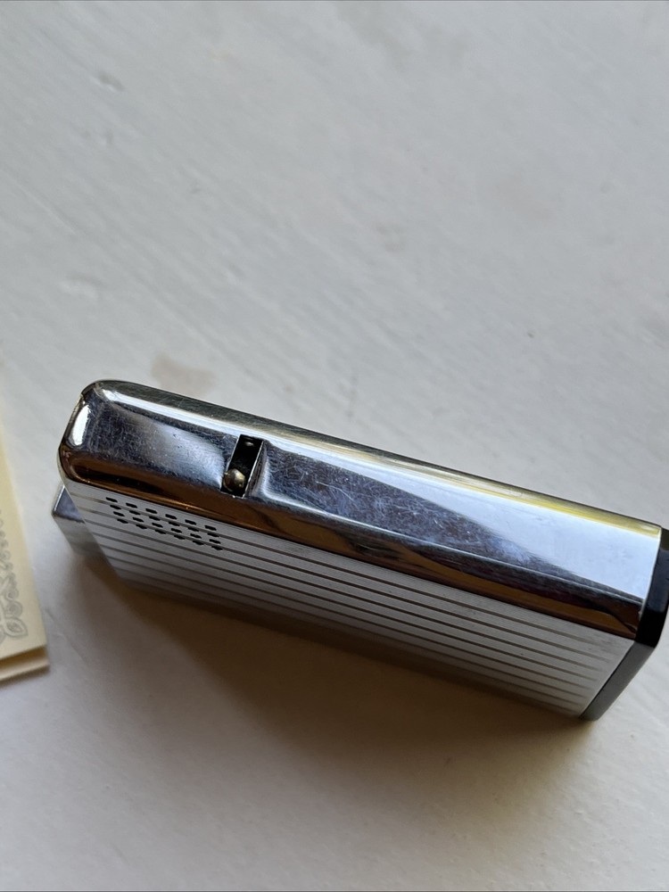 RONSON VARATRONIC Piezo-Electric Silver Engine Turned Lighter Made W. Germany