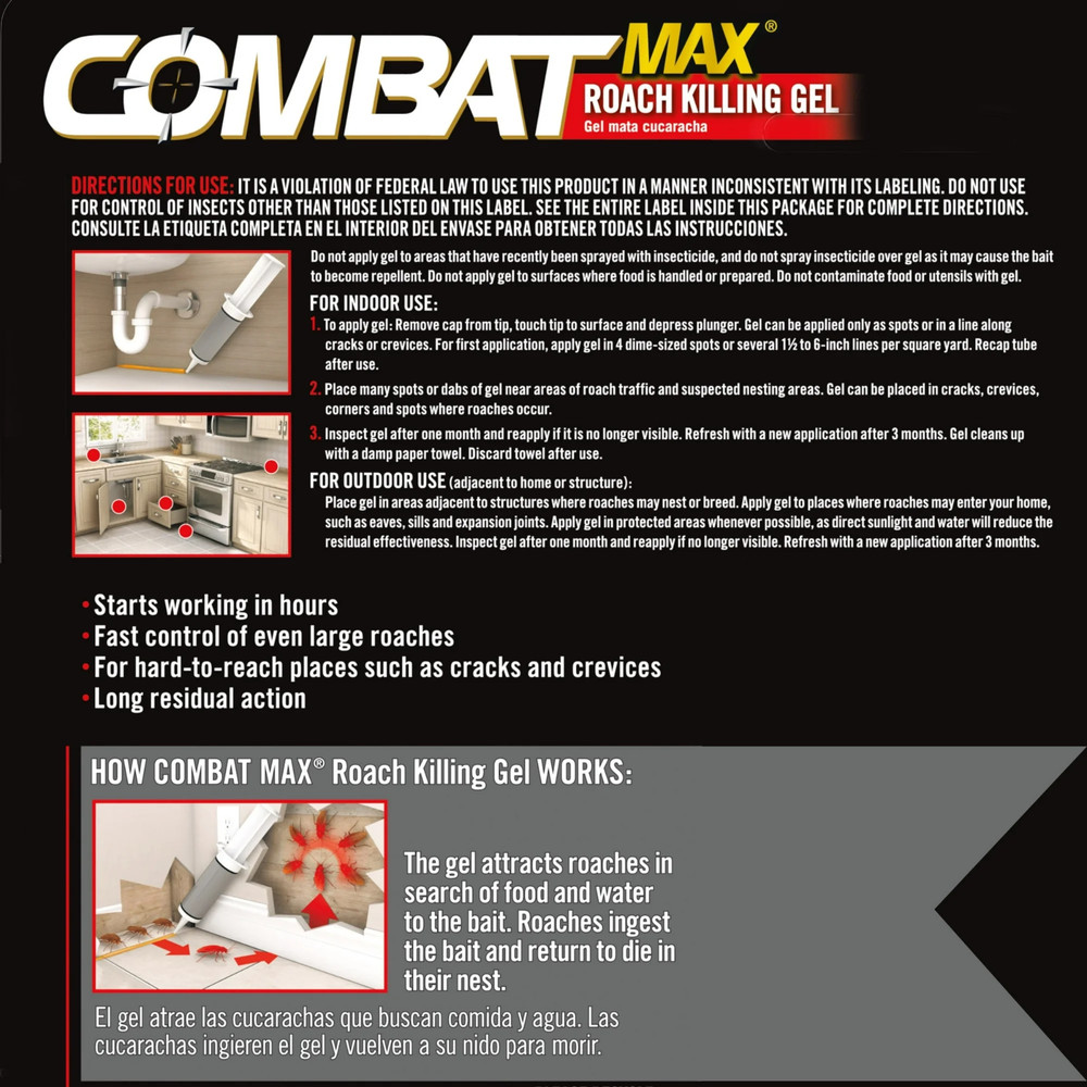 2 PACK - COMBAT MAX Roach Insect Killer Gel 60g - FAST Shipping
