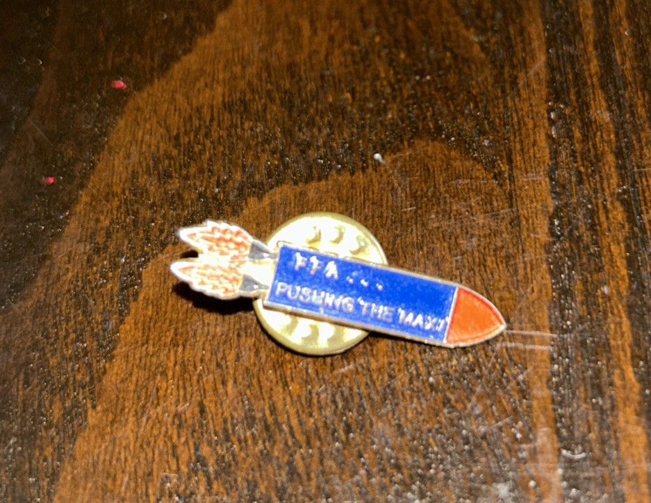 Vintage FFA Pushing The Max! Rocket Pin Lapel Pin