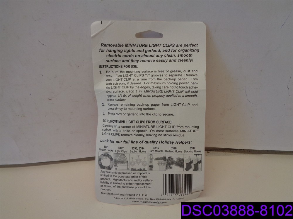 Removable Miniature Light Clips 8 Pack #3392