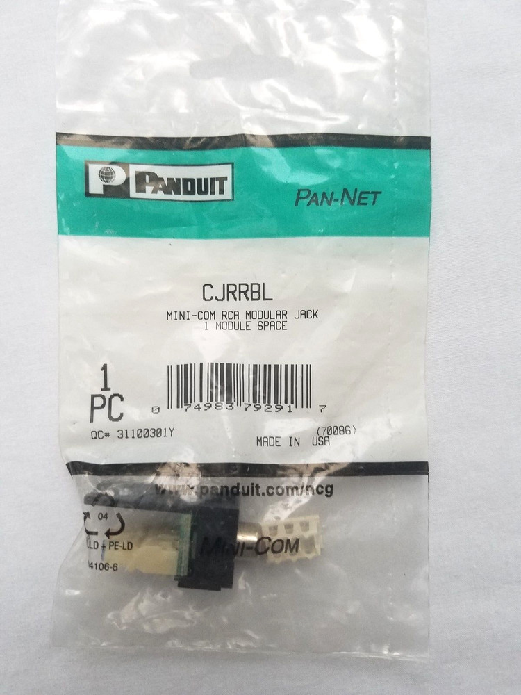 RCA CJRRBL Panduit Punchdown Mini-com Module Black With Red Insert