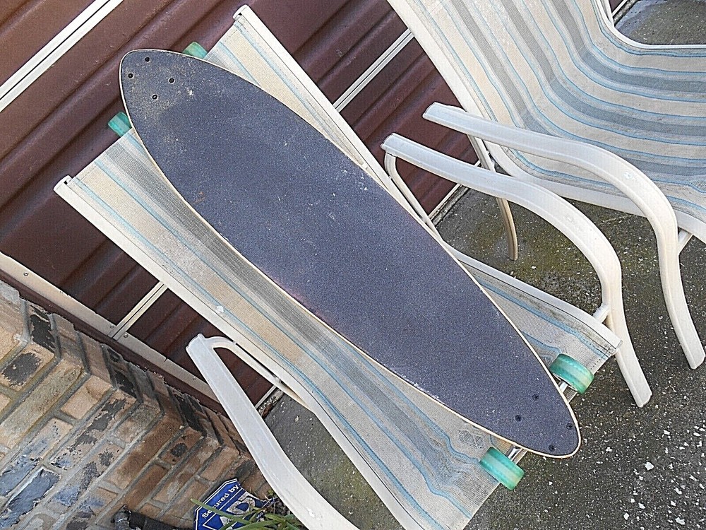 Atom Pintail 39" Longboard Skateboard Concave Maple Deck Blue Surf