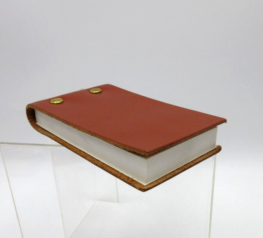 Flip Pad Note Pad Leather Cover 3x5 Refillable 142 Lined Pages Terracotta Smooth