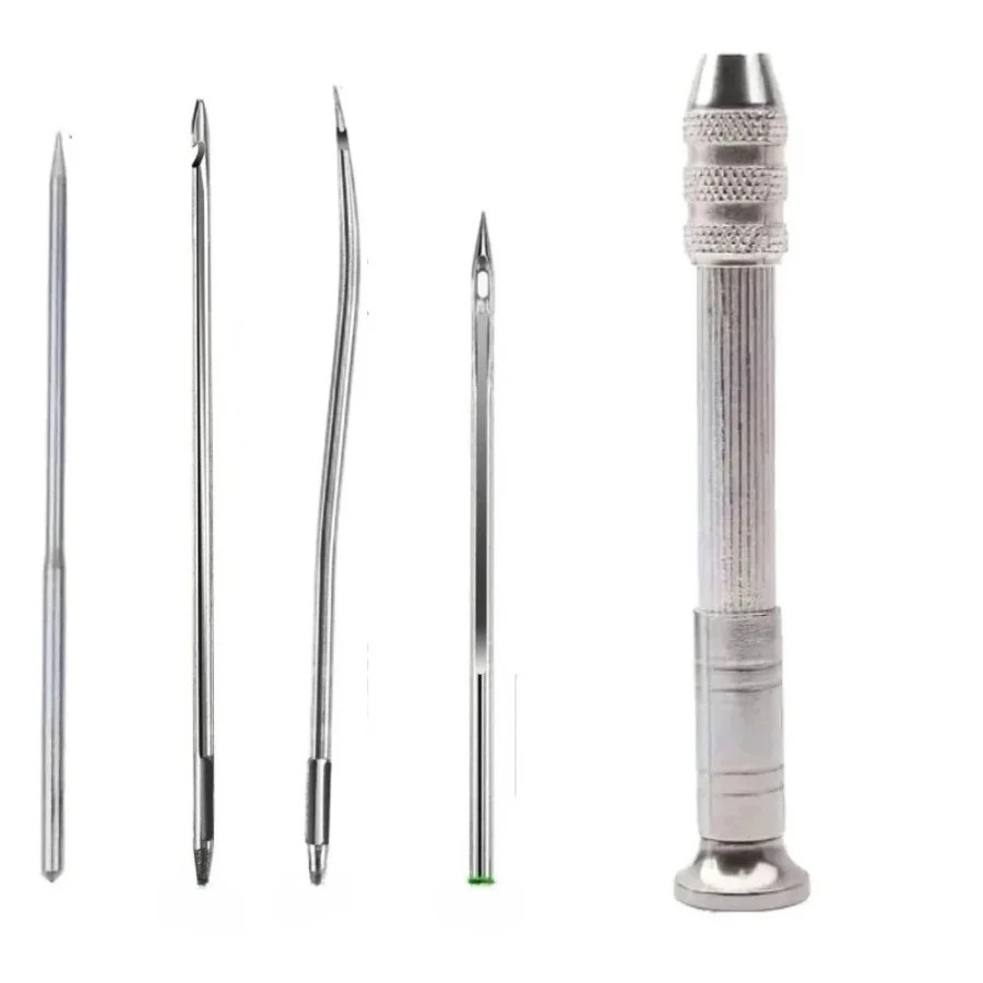 Leather Craft Sewing Kit Waxed Thread Needles Sewing Awl Hand Stitching