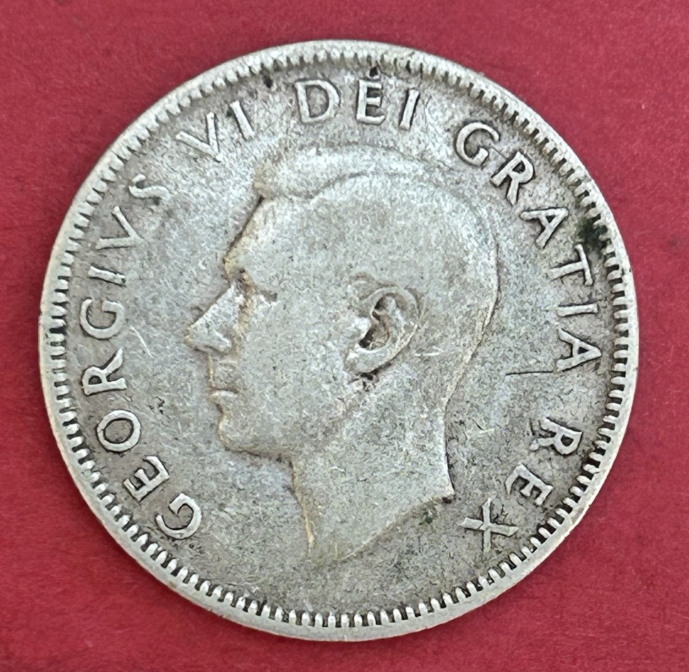 1949 Canada 25 Cents Silver Coin