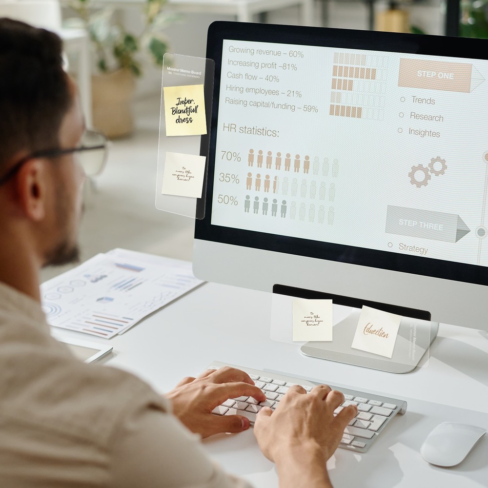 Transparent, Black Bottom PP Self-Adhesive Note Holder 1 Pcs