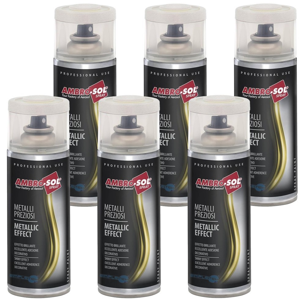 6X PRECIOUS METAL EFFECT PAINT SPRAY CAN SILVER METALLIC SILVER