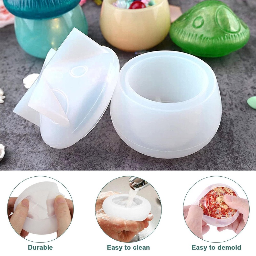 Mushroom Storage Box Epoxy Silicone Resin Casting Mold Craft Moulding Tools