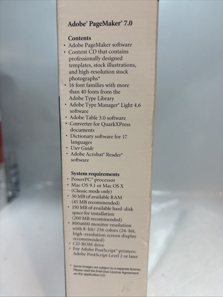 Adobe PageMaker 7.0 for Macintosh Version