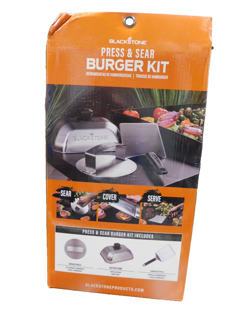 Blackstone Press & Sear Burger Kit ,Burger Press, Spatula, Dome
