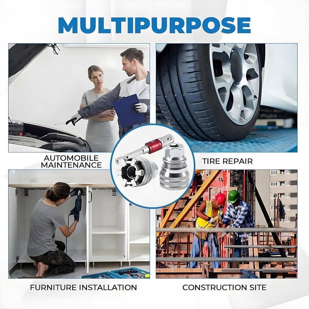 Upgraded Adjustable Universal Socket Wrench, Manual Socket Wrench, Multifunction