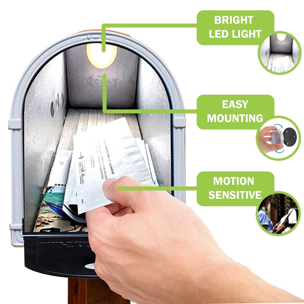 Motion Sensitive Mailbox LED Light - Portable Universal Magnetic Interior