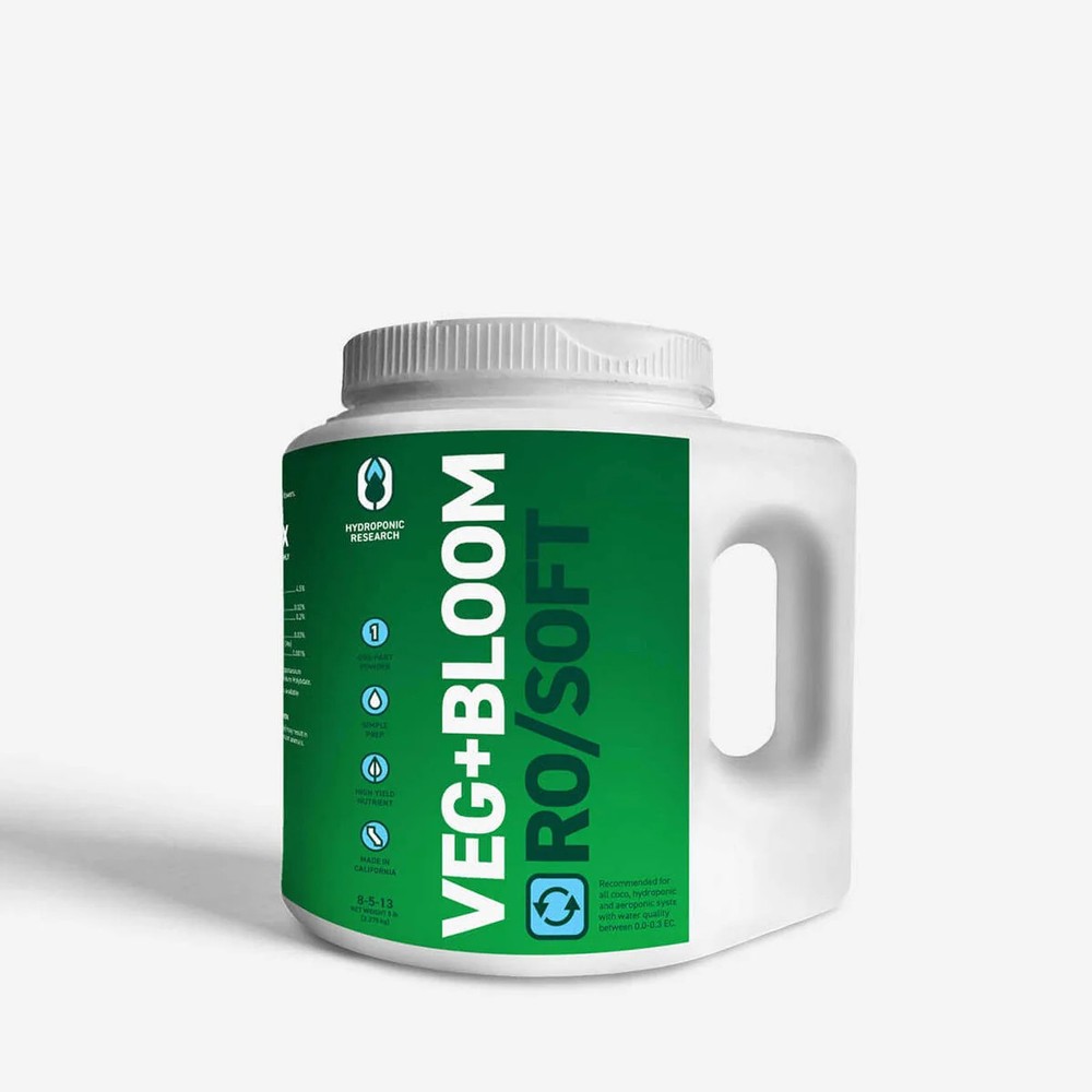 VEG+BLOOM One-Part Powder Nutrient - RO/SOFT - 1 lb Hydroponic Plant Nutrient