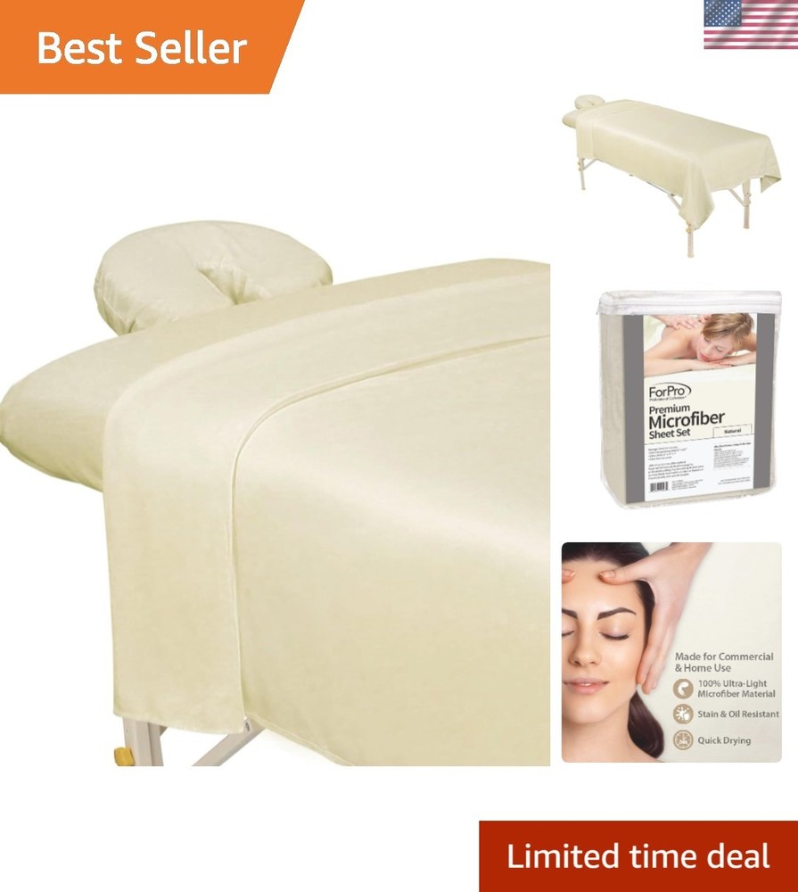 Complete Massage Sheet Set: Flat, Fitted & Face Rest Cover - Machine Washable