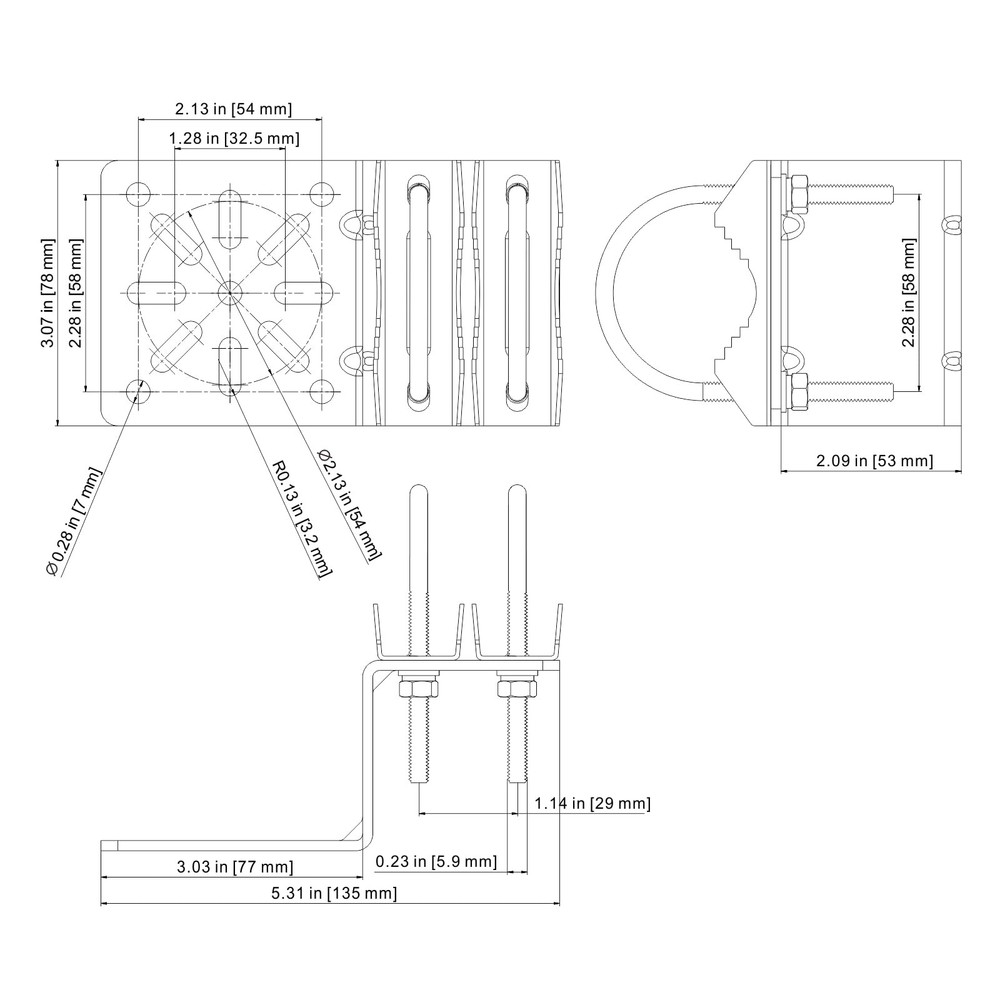 Aimeboost Pole Mount Bracket Anti Vibration Antenna Hardware N