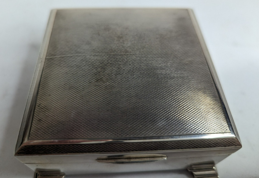 Late Victorian Sterling Silver Cigarette Box & Wood Lining 229.2 Grams