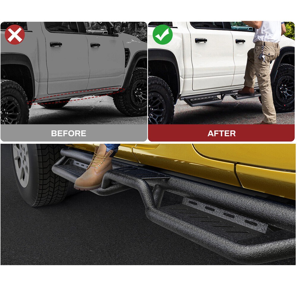 Drop Running Boards for 2007-2018 Silverado Sierra 1500 Crew Cab Side Step Bars