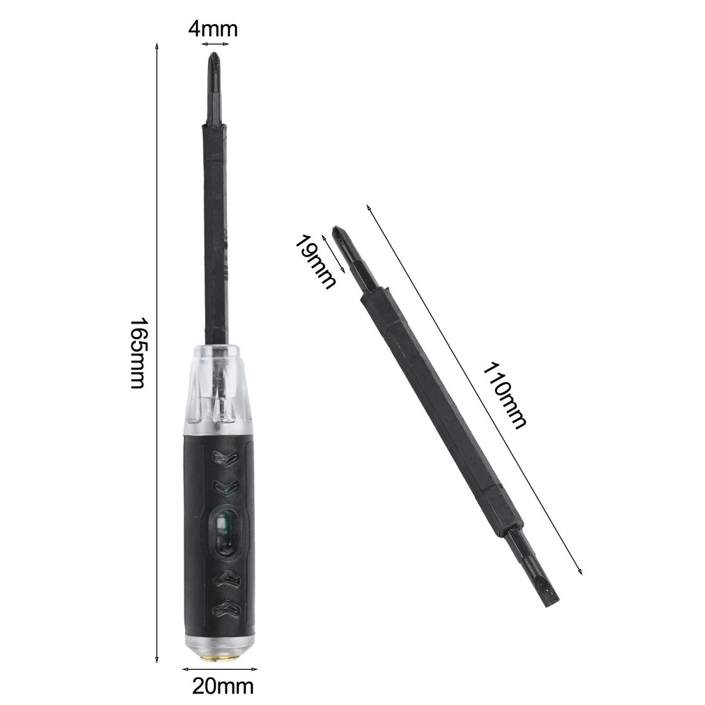 Multifunctional test pen for electricians with screwdriver functionality