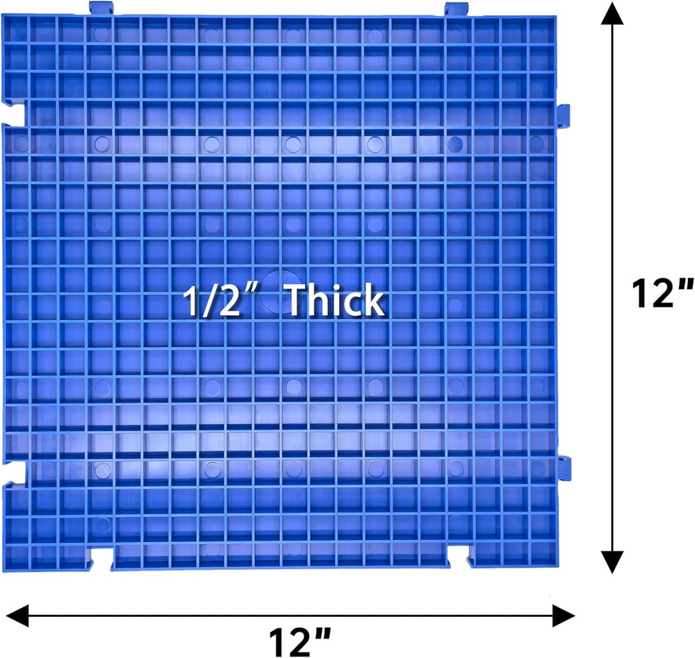 Stained Glass Cutting Mat, Solid Bottom Plastic Grid, Blue, 1 Pack