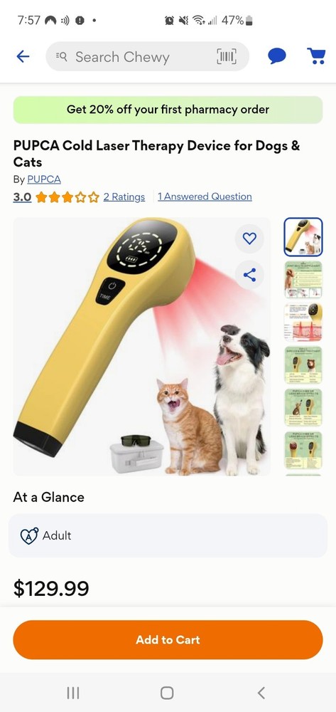 Pupca Light Therapy For Pets- BRAND NEW!!!