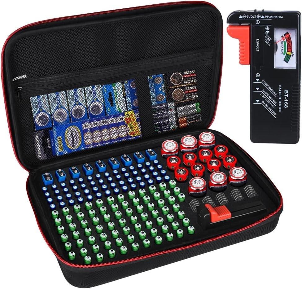 Portable Fireproof Battery Storage Box with Tester - Safe & Lightweight Solution
