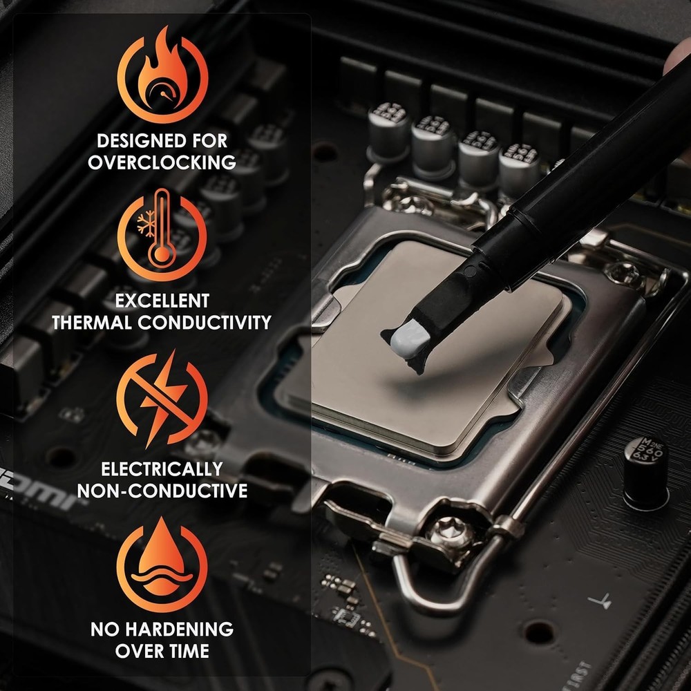 Kryonaut - 1 Gram - Extremely High Performance Thermal Paste + 12 Cleaning Wi...