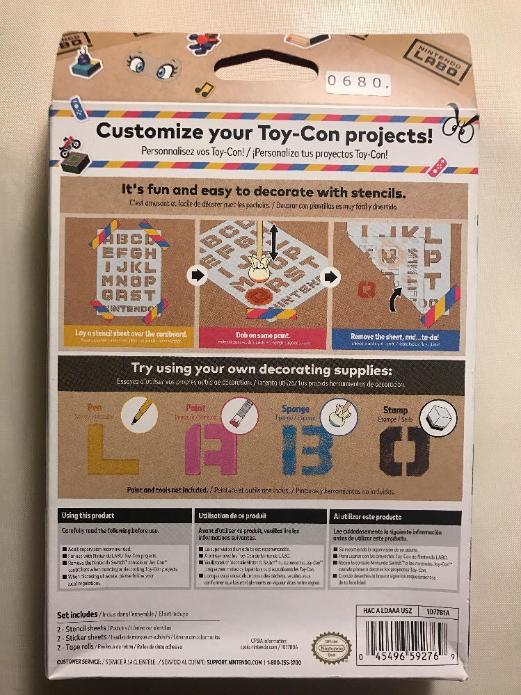New Unopened Nintendo Switch Labo Customization Set In Hand Ships Immediately