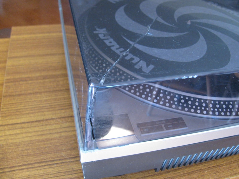 Numark TT-1520 Direct Drive Turntable Cover Broken Tested Working Condition