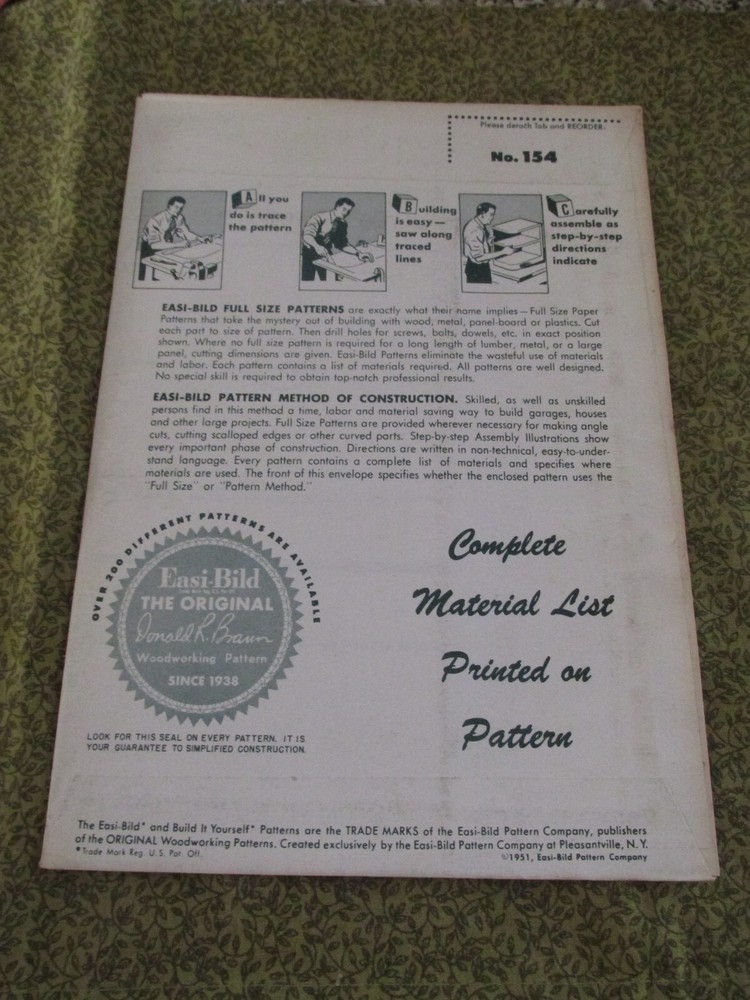 Easi-Bild Build It Yourself PATTERN COMPLETE NO.154 Climbing Pole