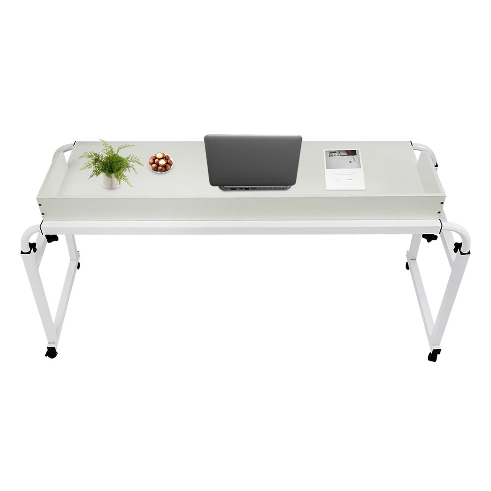 Height Adjustable Overbed Table, Overbed Table with Wheels, Over Bed Desk