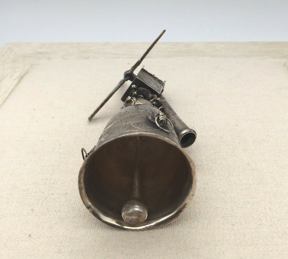 Antique DUTCH ~ SILVER BELL / CUP ~ Miniature Windmill