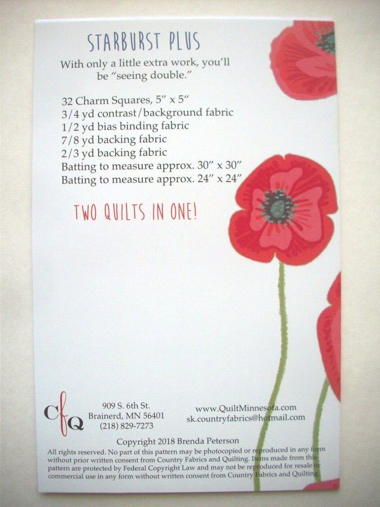 Starburst Plus Minnesota Hop quilt pattern