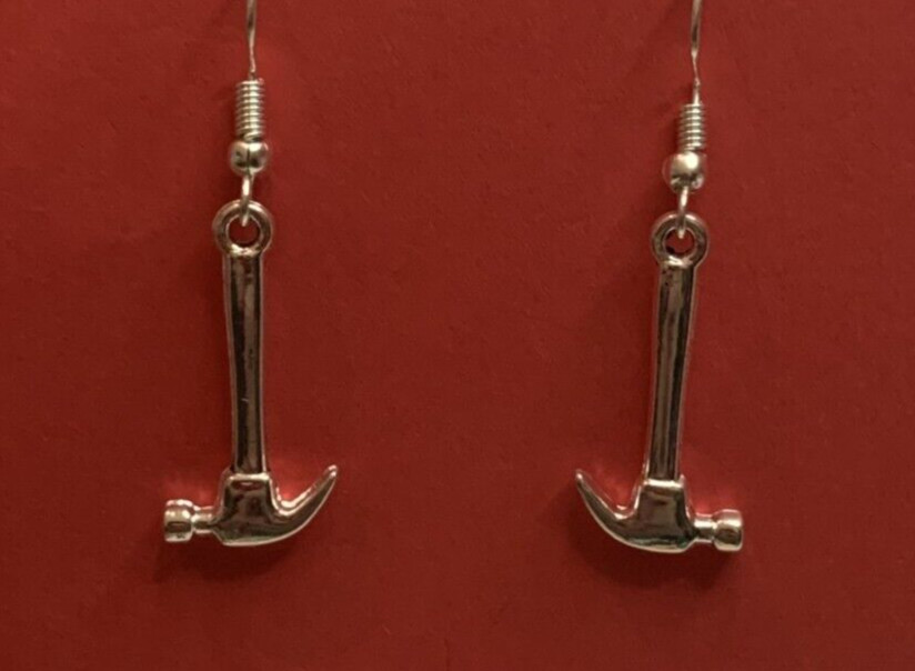 Hammer Earring, Tool Earrings, Gift Idea, Carpenter Earrings, Tools