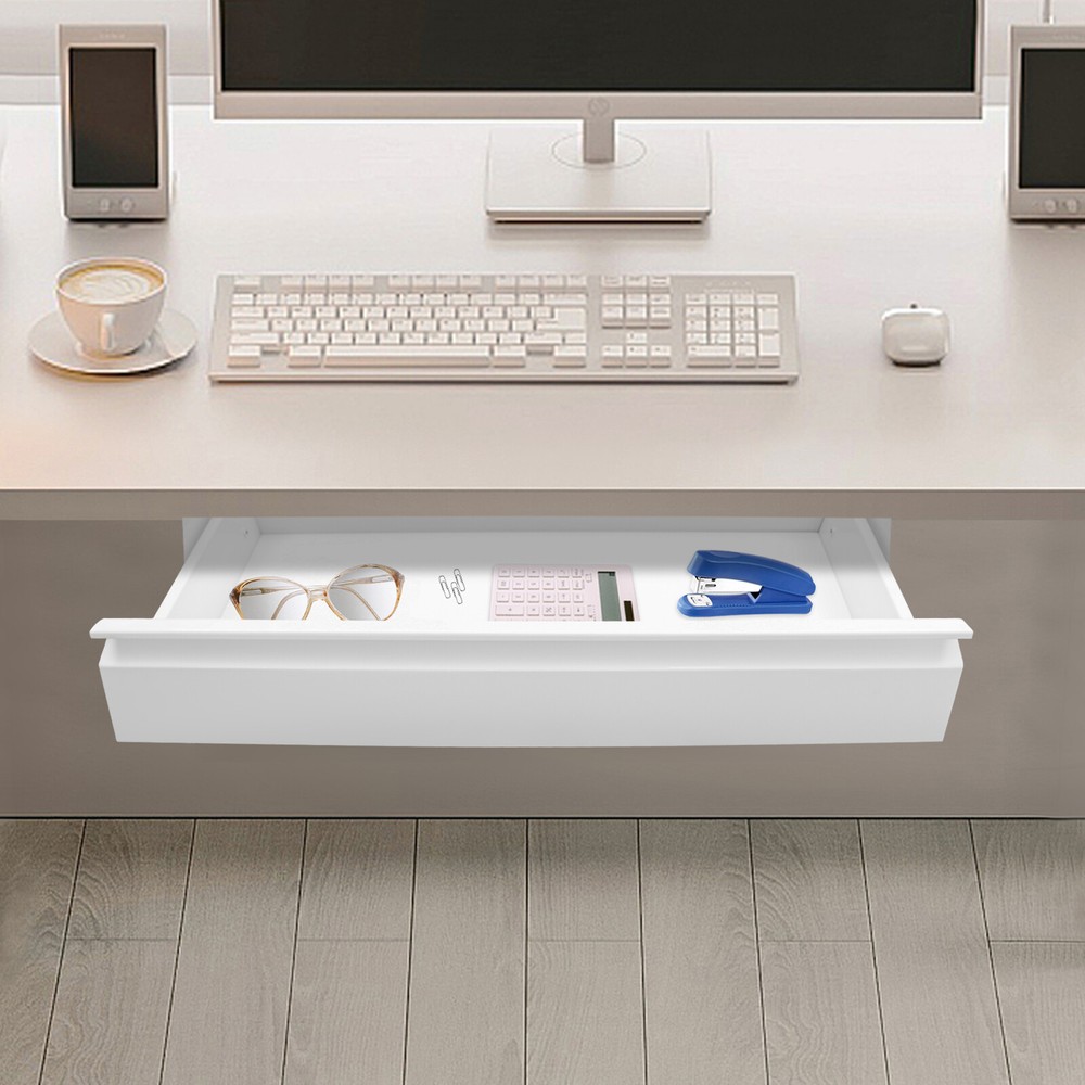Under Desk Sliding Pull-Out Storage Drawer - Space Saver for Workstations
