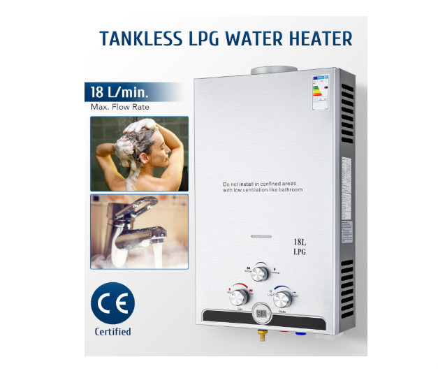 18L 5GPM LPG Gas Hot Water Heater Tankless On-Demand Instant Boiler
