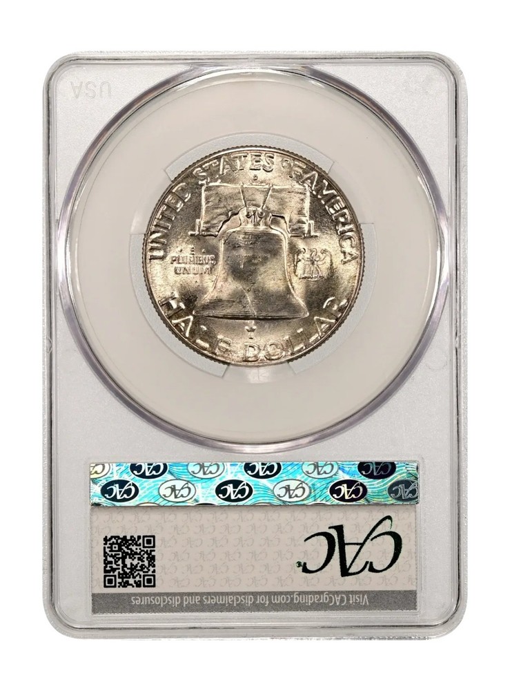 1948-D CACG MS64FBL Franklin Silver Half