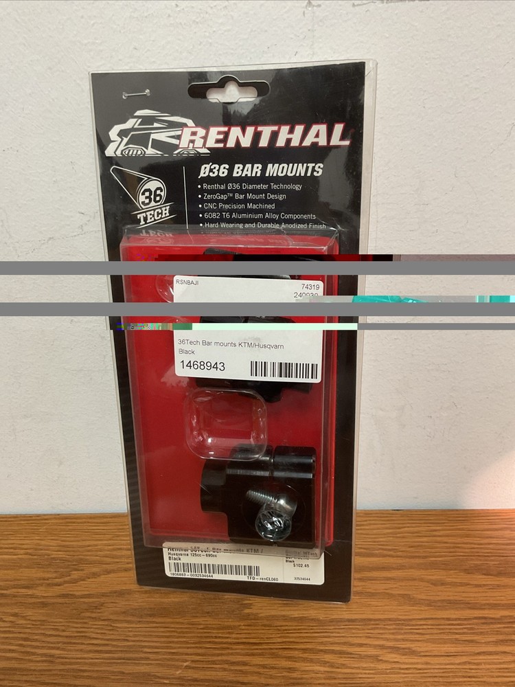 RENTHAL CL060 36Tech Handlebar Mounts Bar Mount