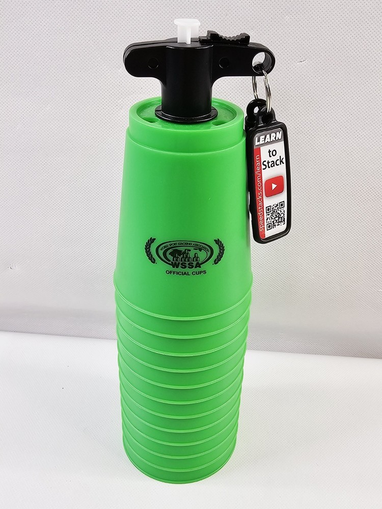 Speed Stacks Cup Stacking Set: StackMat & 12 Cups w/ Holder Green NO TIMER