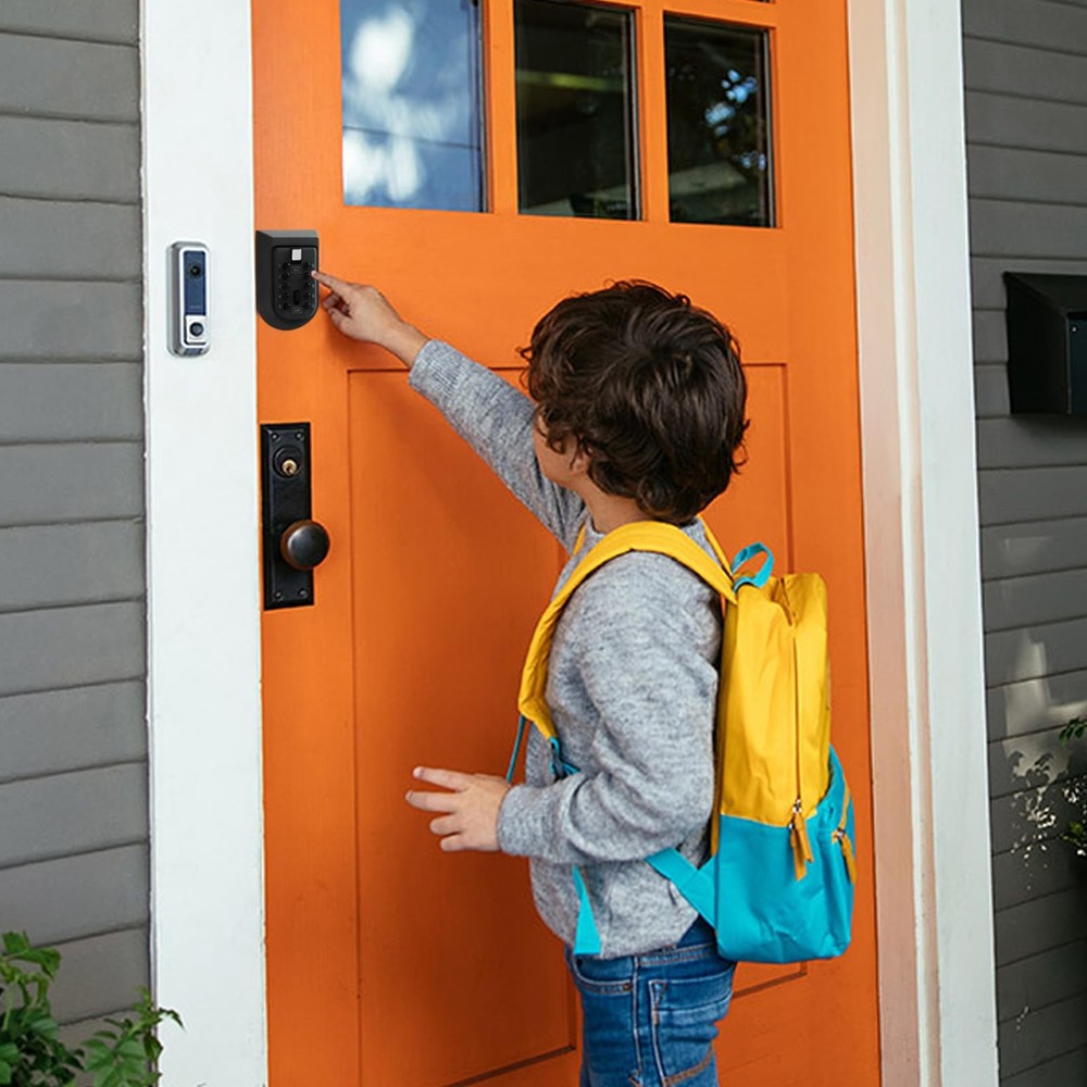 Key Lock Box for Outside, Wall Mount Combination Lockbox Outdoor Lock Box for...