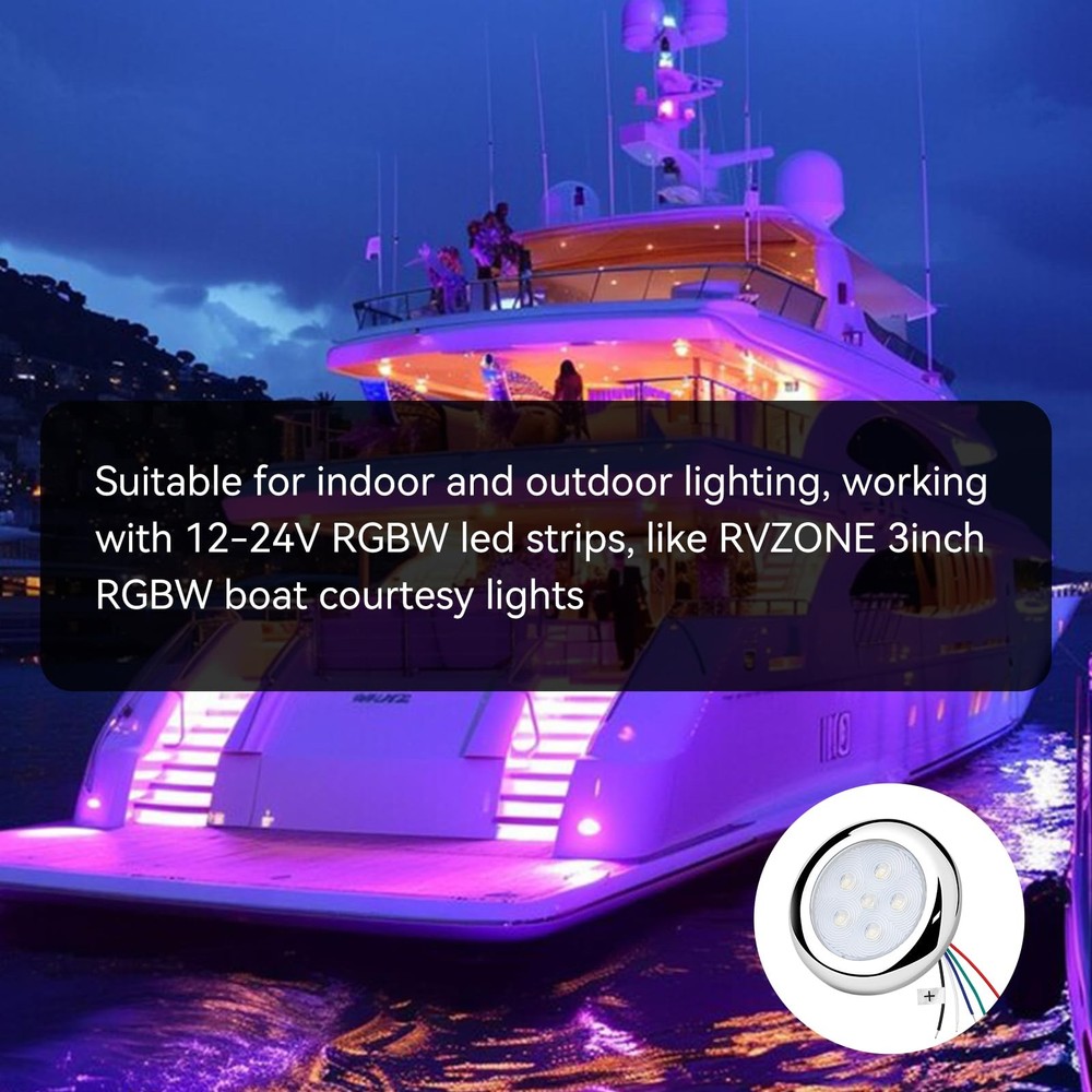 RGBW LED Light Controller, 4 Channels LED Switch Dimmer RGBW Controller Wall ...