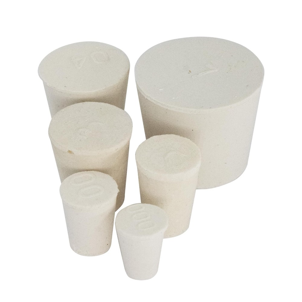 10 Pack White Tapered Shaped Solid Rubber Stopper Size 7 37x28x30mm Plug