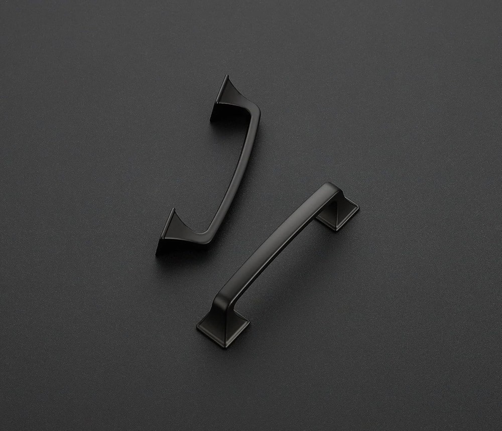 30Pack Matte Black Square Cabinet Pulls - 3-3/4" Arch Handles for Kitchen